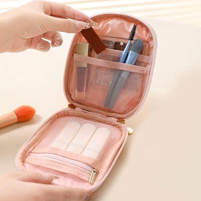 1Pcs Handheld Makeup Bags Women's Cosmetic Bags Delicate and Elegant for Ladies Pink Polyester Travel Storage Bag