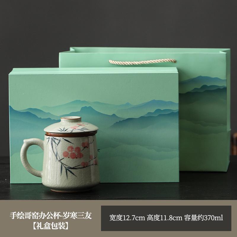 Handbemalte Keramik-Teetasse, Tee-Trenntasse, Persönliche Spezial-Bürotasse, Hochwertige Teetasse als Geschenk