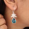 Natural Apatite Gemstone 925 Sterling Silver Jewelry Handmade Earrings 1.84" CE-27-10