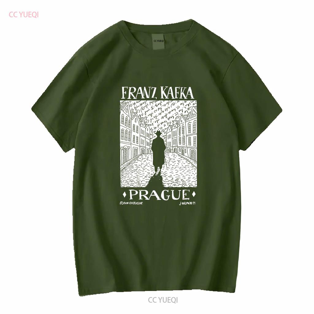 Vintage 1991 Franz Kafka Prague Art T Shirt Size XL Black vintage Washed streetwear Comfortable Slightly fashion Casual