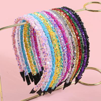 7/14 Stück Glitzer Stern Stirnbänder für Mädchen Herz Haarband Glitzer Stirnbänder Kopfschmuck Mädchen Kinder Party Haarschmuck