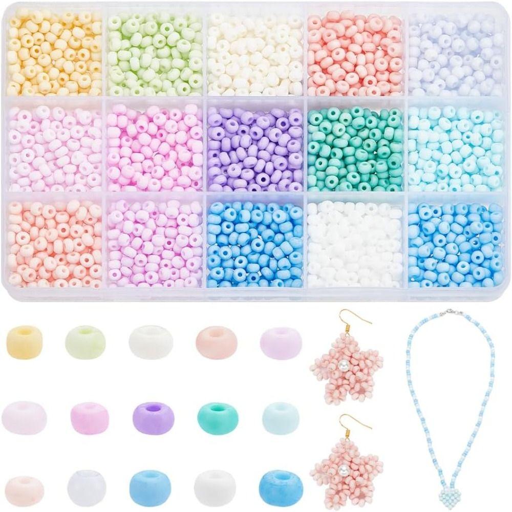 NEW 3mm Size Jewelry Making Beads Candy Color DIY Seed Bead Set Regular Shape Beads Necklace Making