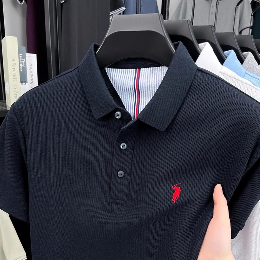 STORN High End Brand 100% Cotton Short Sleeve Polo Shirt Men Luxur Pony Embroidery Comfort Breathable Fashion T-shirt Summer New Top