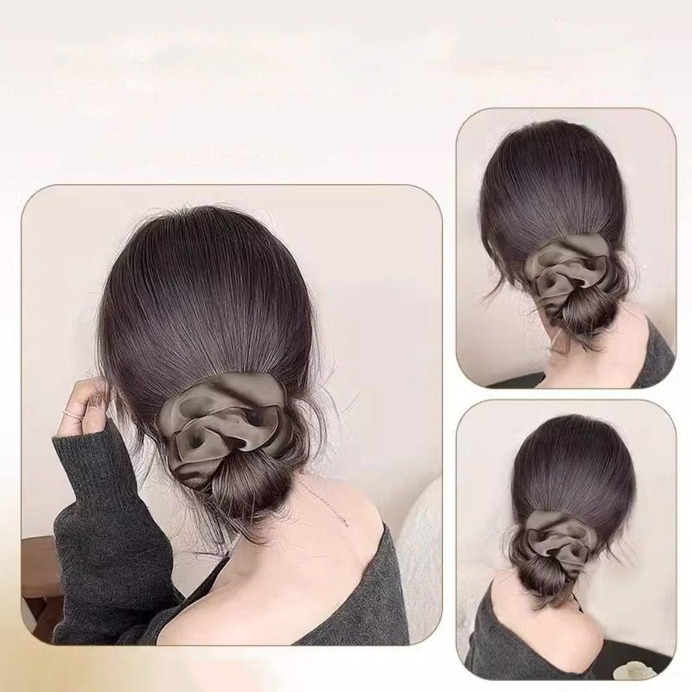 Hair Ties Synthetic Hair Bun Korean Style Scrunchie Chignon Ball Head Wig  for Women