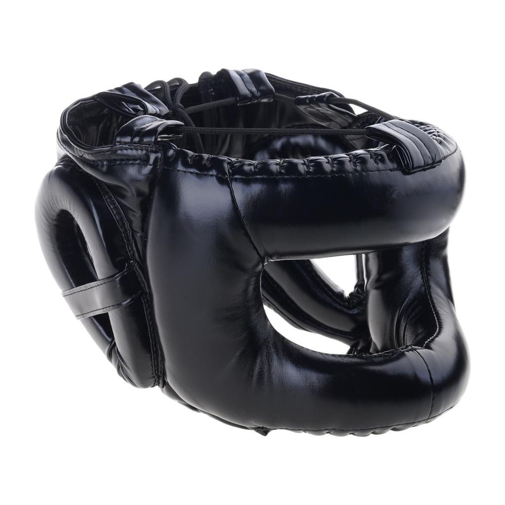 Full Face Kick Boxing Helmets PU Leather Training Sparring Headgear Helmets Martial Art Headgear Protector Enduring