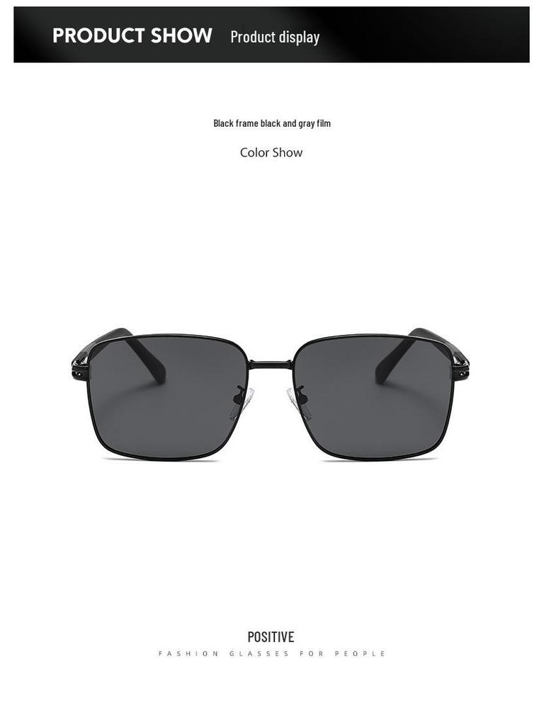 Men's Polarized Square Metal Frame Sunglasses UV Protection