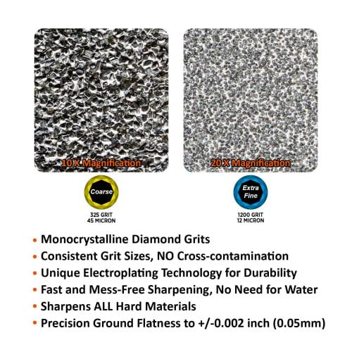 SHARPAL 162N Whetstone Set, Double-Sided Diamond Whetstone for Knife Sharpening, Axe Sharpening, and Scissors, with a 325# Rough Sharpening Surface an