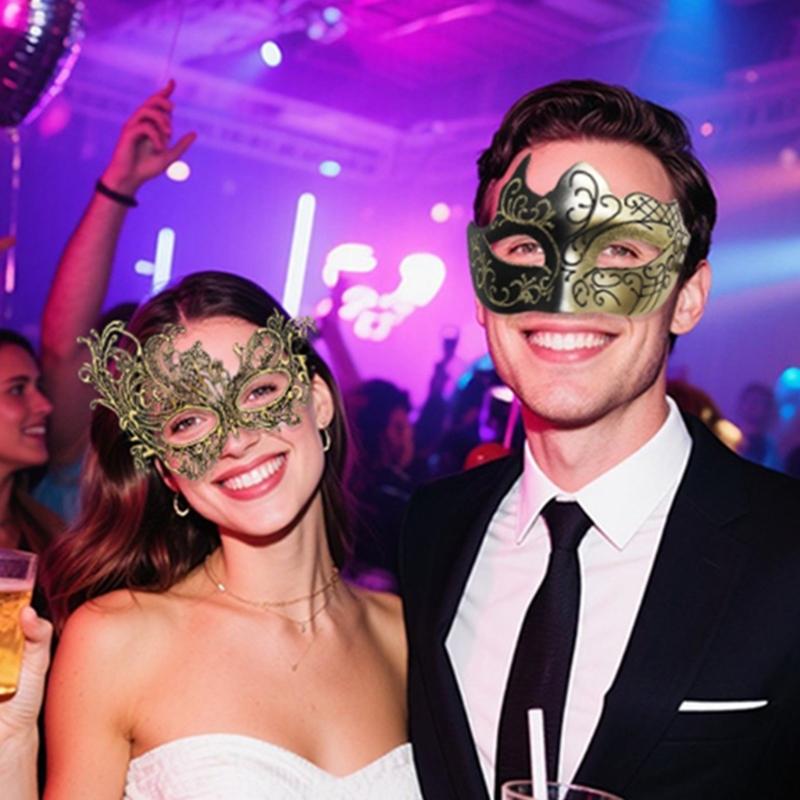Maska pro pár Maškarádní maska Benátská párty maska Halloweenská kostýmová maska Maska pro Mardi Gras pro páry Ženy Muži Maska na půl obličeje