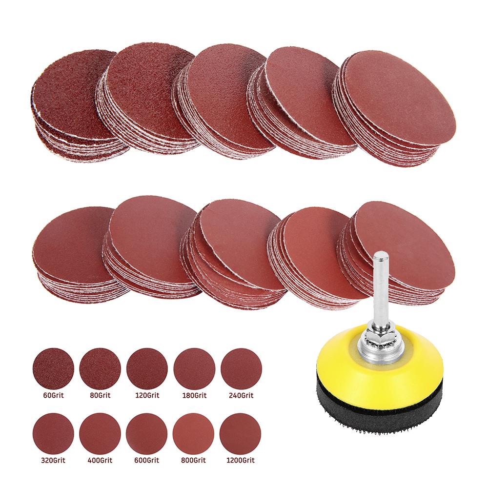 

100Pcs 2In Sanding Discs Pad Kit for Drill Grinder Rotary Tools with Backer Plate 1/4Inch Shank Includes 80-3000 Grit Sandpapers