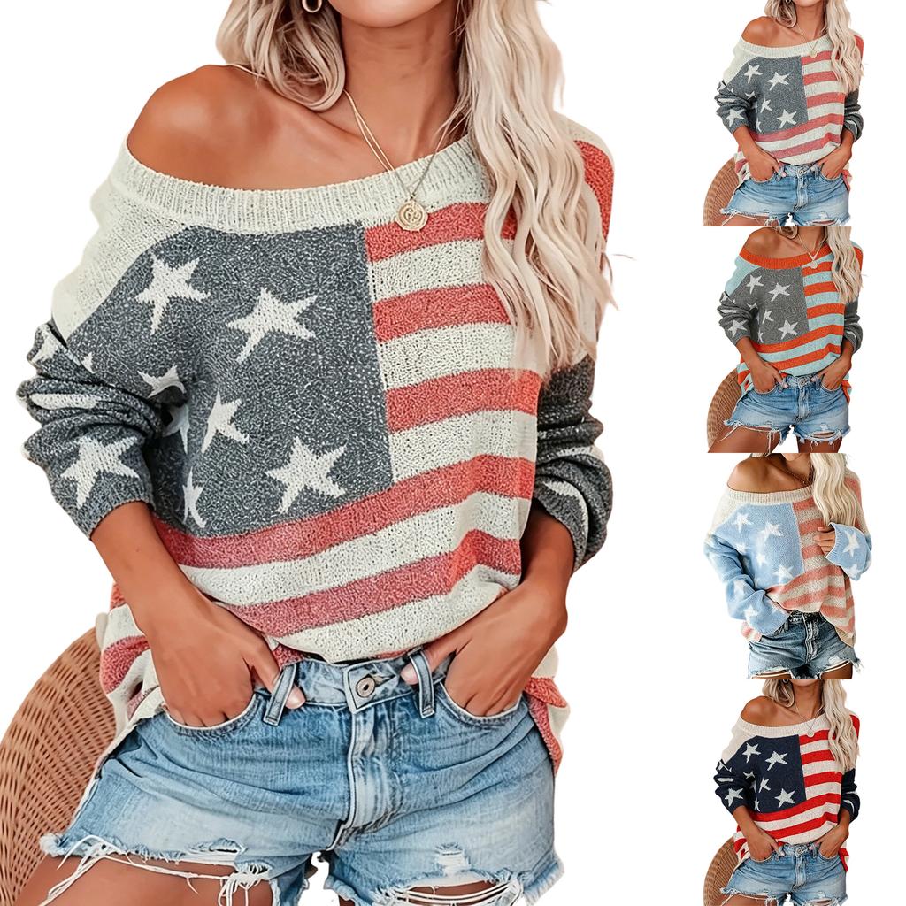 Women's Loose Knit Sweater Long Sleeve Pullover Casual Comfortable Top
