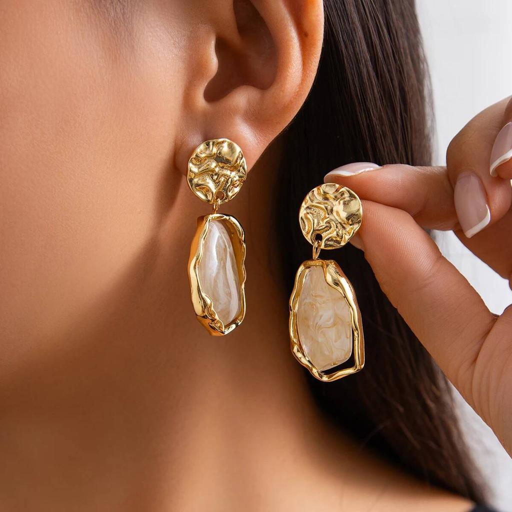 Salircon Set da 7 Pezzi Nuovi Orecchini a Goccia Geometrici in Resina Vintage Gioielli per Orecchie Femminili Regalo per Feste Banchetti