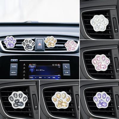 Diamant-Kristall-Auto-Entlüftungsclip, Auto-Pfoten-Parfüm-Duftclip, Lufterfrischer, Auto-Styling-Dekor, Bling-Autozubehör