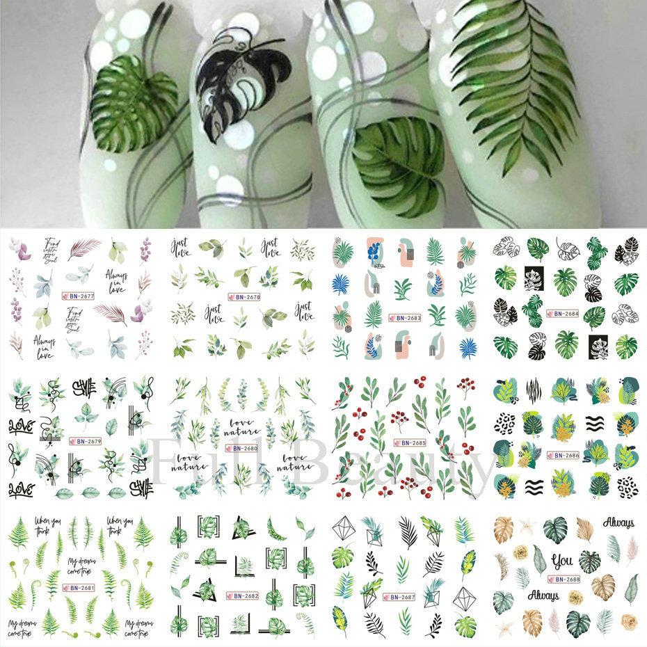 Nail Art Sticker, Spring And Summer Flower And Grass Series, Zou Ju Flower Watermark Nail Sticker