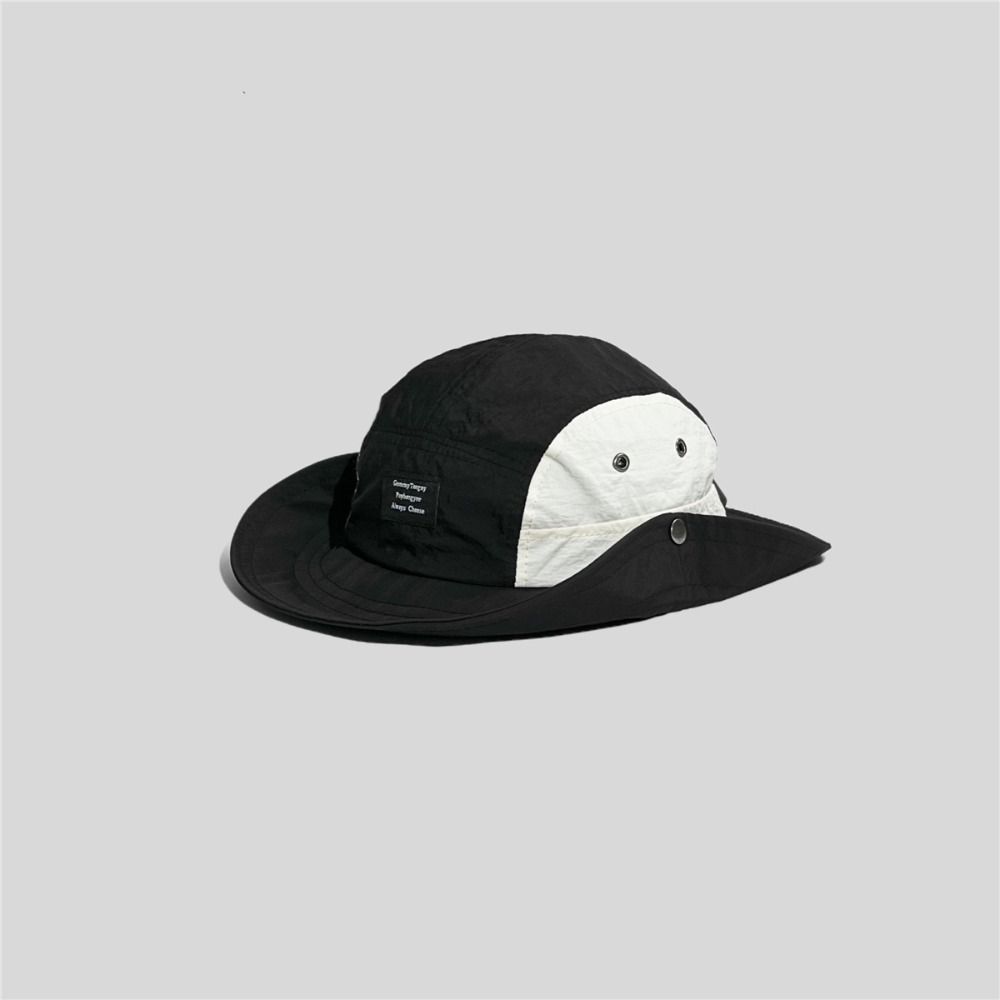 Quick-drying Drawstring Fisherman Hat Cotton Hiking Hat Simple Wide Brim Sun Hat  Summer