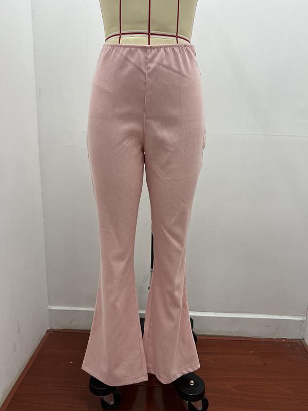 Spring 2025 Women's High-Waisted Micro-Flare Corduroy Pants
