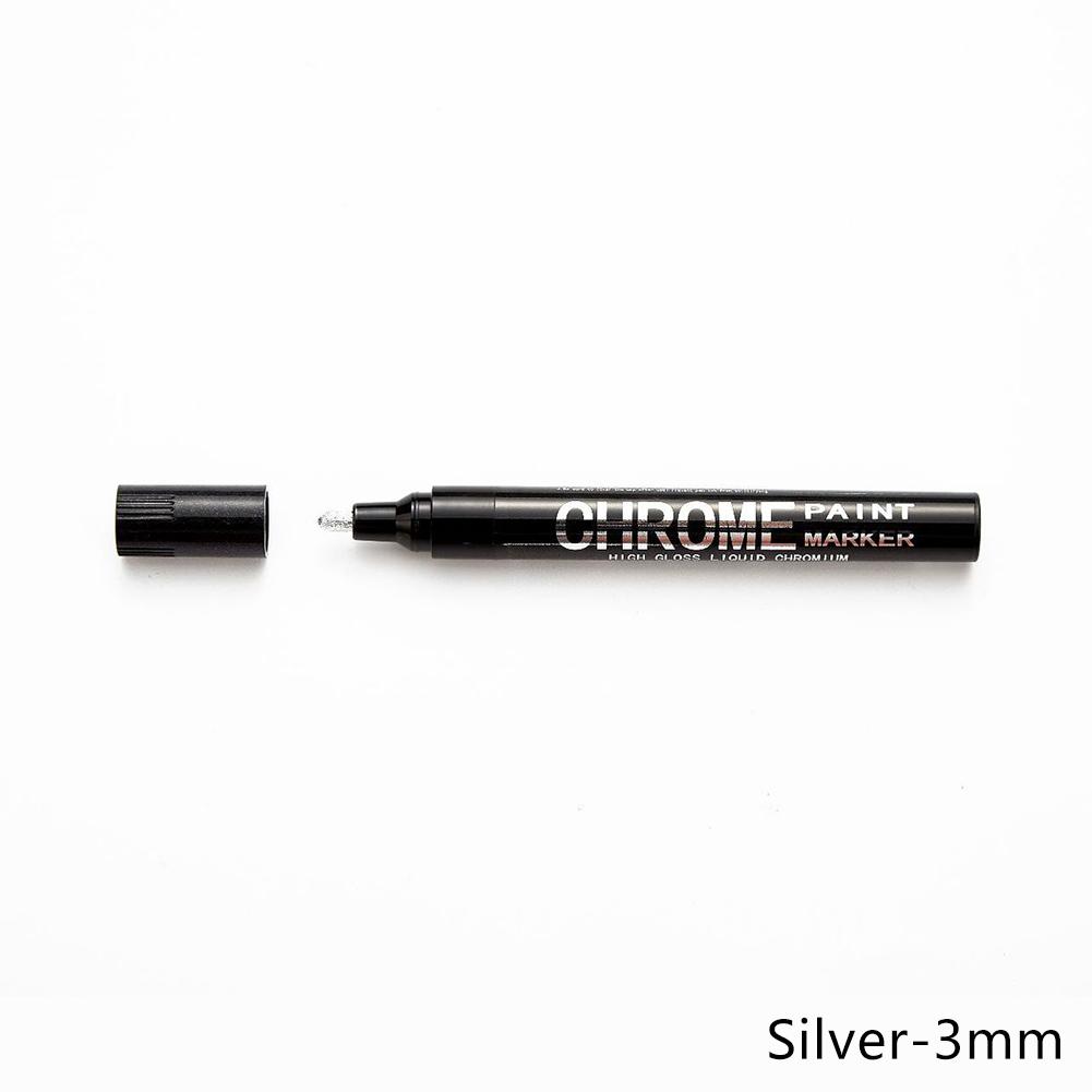 0.7/1/3mm Electroplating Chrome Mirror Marker Silver Liquid Hand-repair Chrome-plated Metal Waterproof Pen Craftwork Paint Pen