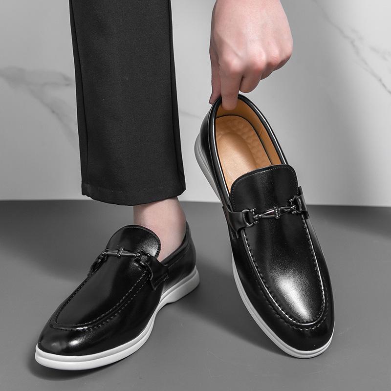 Weiße Lederschuhe Herren Party Gesellschaftsschuhe Für Herren Freizeit Leder Bürolotsen Männlich Freizeit Business Loafer Mann
