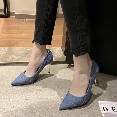 Autumn New Small Fresh Girl Sexy High Heels Women's Shoes Thin Heel Pointed Single Shoes Women