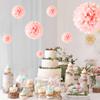 1pcs Set 7.8inch Pink Paper Flower Balls Paper For Birthday Party Pom Pom Paper Balls Hanging Flowers Pom Pom Paper