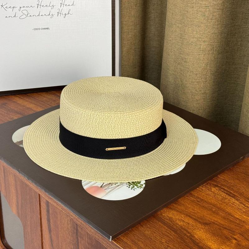 Top hat Flat top straw hat Big head circumference straw hat Sunscreen visor hat Big brim straw hat Seaside beach hat Women