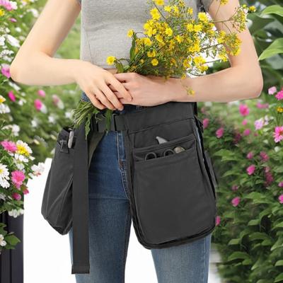 Adjustable Waistband Apron Waist Bag Multifunctional Fanny Pack with Zipper Pockets Waterproof Oxford Cloth
