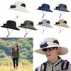Chapeau Ventilateur Solaire à Large Bord Chapeau Seau Solaire Protection UV Chapeau de Plage avec Ventilateur Amovible & Recharge USB pour Plage Jardin Sports d'Extérieur