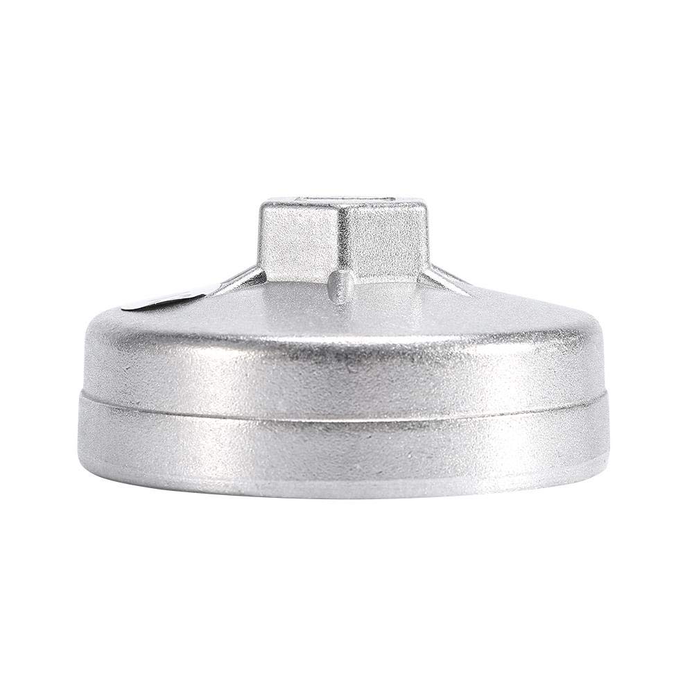 Elerose 74mm Filter Wrench, Aluminum 14 Flute Filter Wrench Socket Remover Tool 903(Silver)