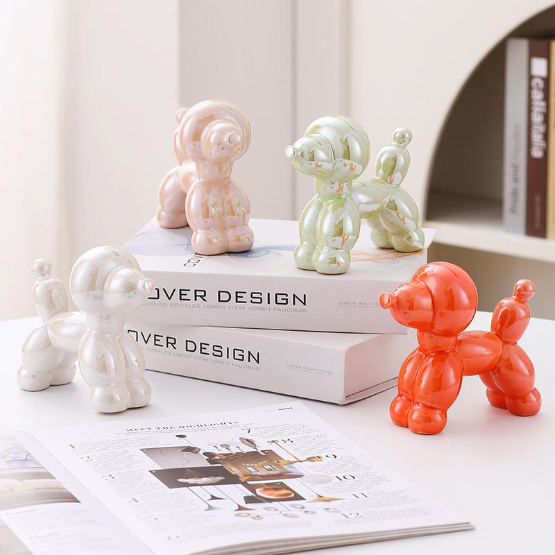 Figurina Cane Ospite in Ceramica Decorazione Casa Decorazione Stanza Accessori Ufficio Animale Nordico Sculture Decorative Figurina