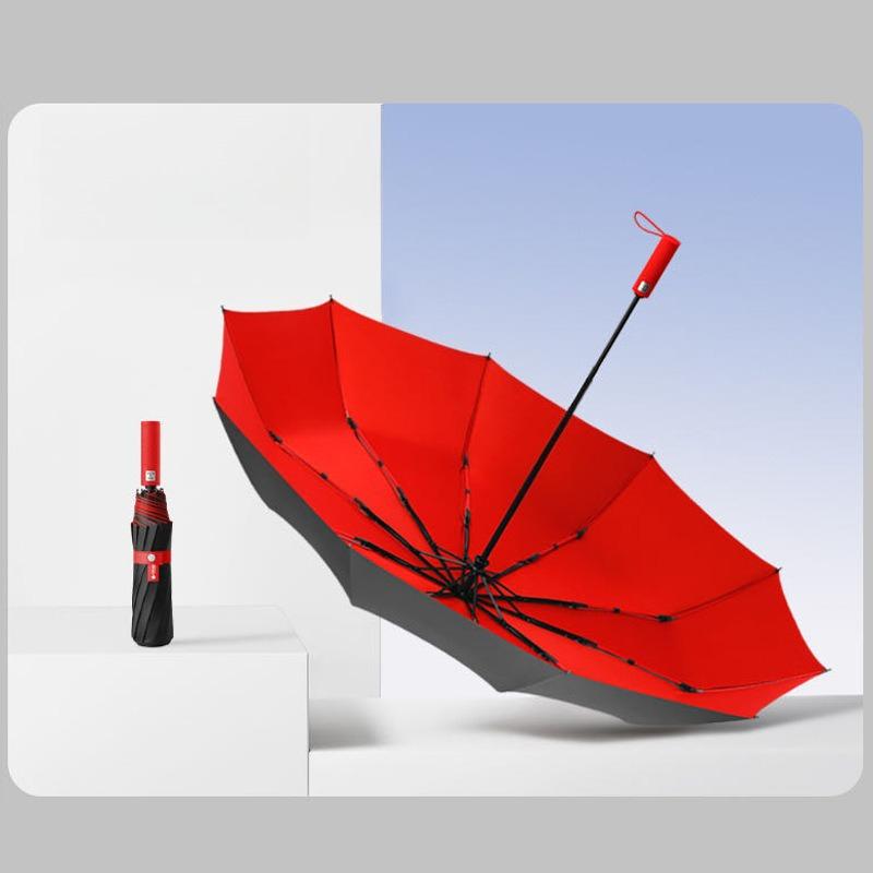 Diameter 125cm Large Automatic Umbrella Reinforced 10 Ribs Windproof Double Bone Strong Golf Umbrella for 2-3 People automatic umbrella 125cm красный