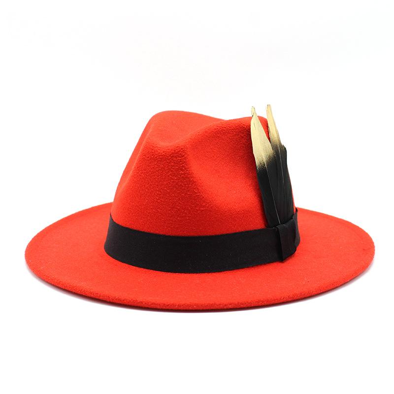 Panama Top Hat British Versatile Flat Edge Jazz Hat Woolen Top Hat Men'S And Women'S Hats
