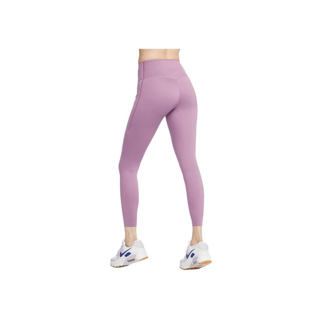 Nike Go Unleashed Series Solid High-Intensity Quick-Dry Mid-Rise Pocket Nine-Point Tight Sports Leggings Women Leggings Dust-Purple DQ5695-536