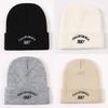 Fashionable Warm Winter Knit Hat With Embroidered Letters 1987 For Couples Traveling