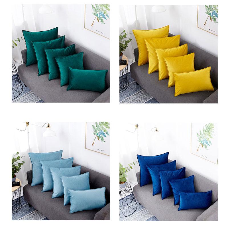 Plain Pillow Cover for Sofa Car Velvet Cushion Cover 40x40 Ornamental Pillows for Living Room Home Decor Smooth Throw Pillowcase