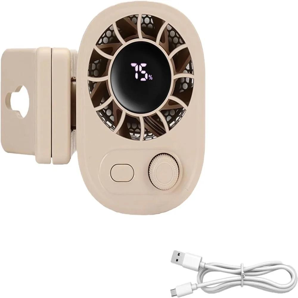 

Portable Car Clip Fan 360° Rotating 1800mAh Rechargeable Battery Clip-on Cooling Fan 100-Speed Digital Wind Control desk fan абрикосовий