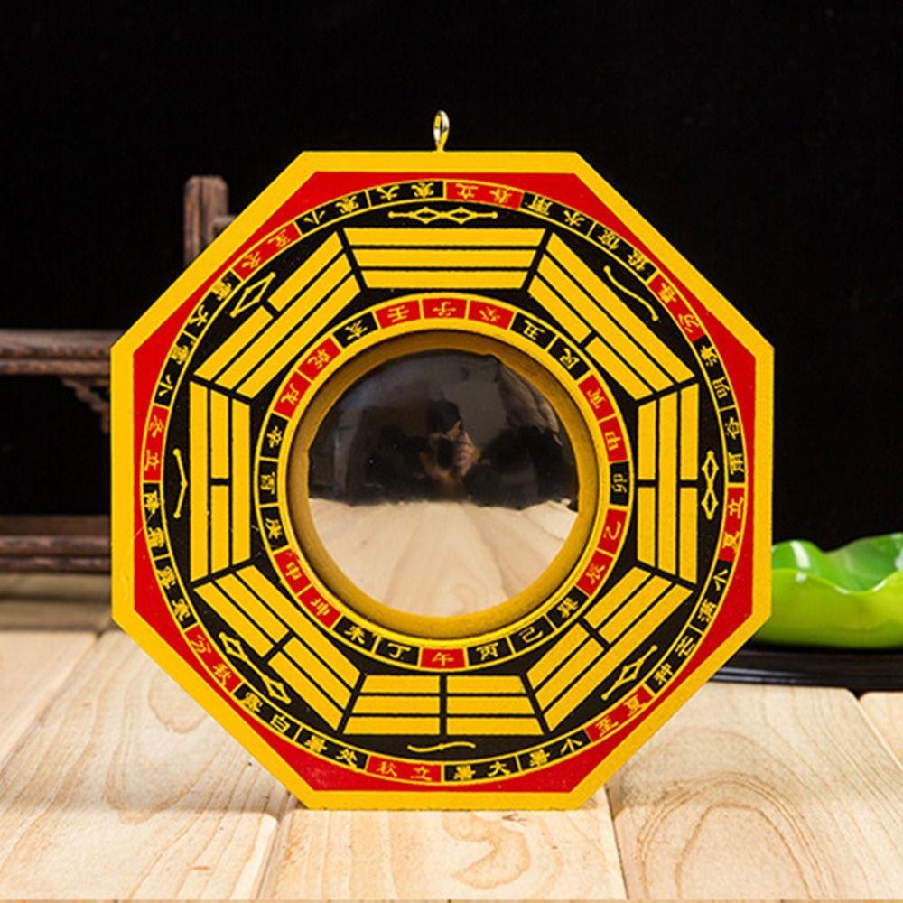 Starodávné Bagua Feng Shui zrcadlo Šťastné Bagua Dřevěné zrcadlo Fengshui Dům pro uklidnění