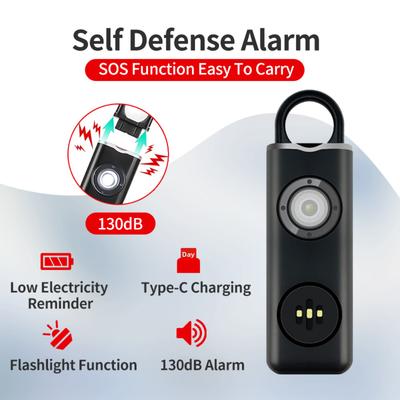 130 High DB Sicherer Ton Persönlicher Alarm LED-Blitzlicht Persönlicher Sicherheitsalarm Laufen