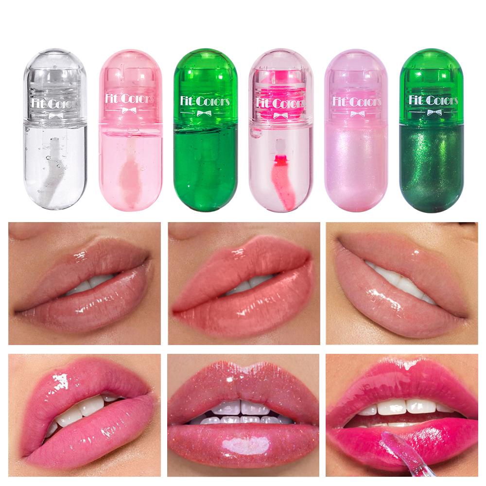Hydratační lesk na rty Zvětšující měnící barvu Kapsle na rty Hydratační Dlouhotrvající Přírodní šťavnaté rty Make-up