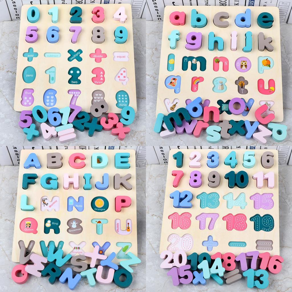 Wooden Number And Letter Shape Recognition Board For Toddlers Educational Toy