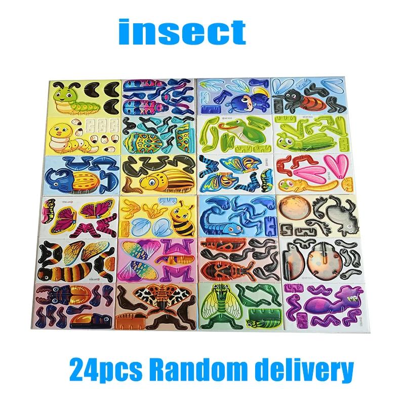 12-24Pcs/Bag 3D Animals Foam Puzzle Educational Toys For Kids Birthday Party Favor Guest Gift Classroom Rewards Goodie Fillers