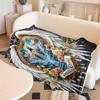 Jesus Christus Engelsherz-Flanelldecke – weich, kuschelig und maschinenwaschbar, religiöses Design mit Rosen und goldenen Akzenten
