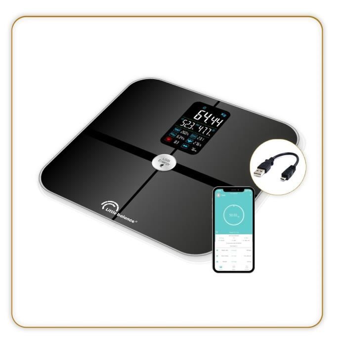 LITTLE BALANCE Pèse-personne Impédancemètre Connecté USB - Noir