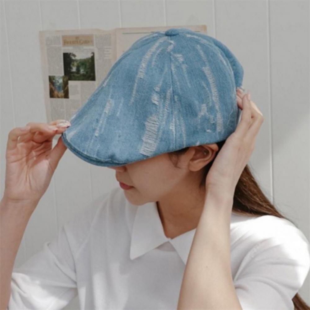 New Arrivals Open Run Unisex Vintage Style Hunting Cap Damage Denim Hat