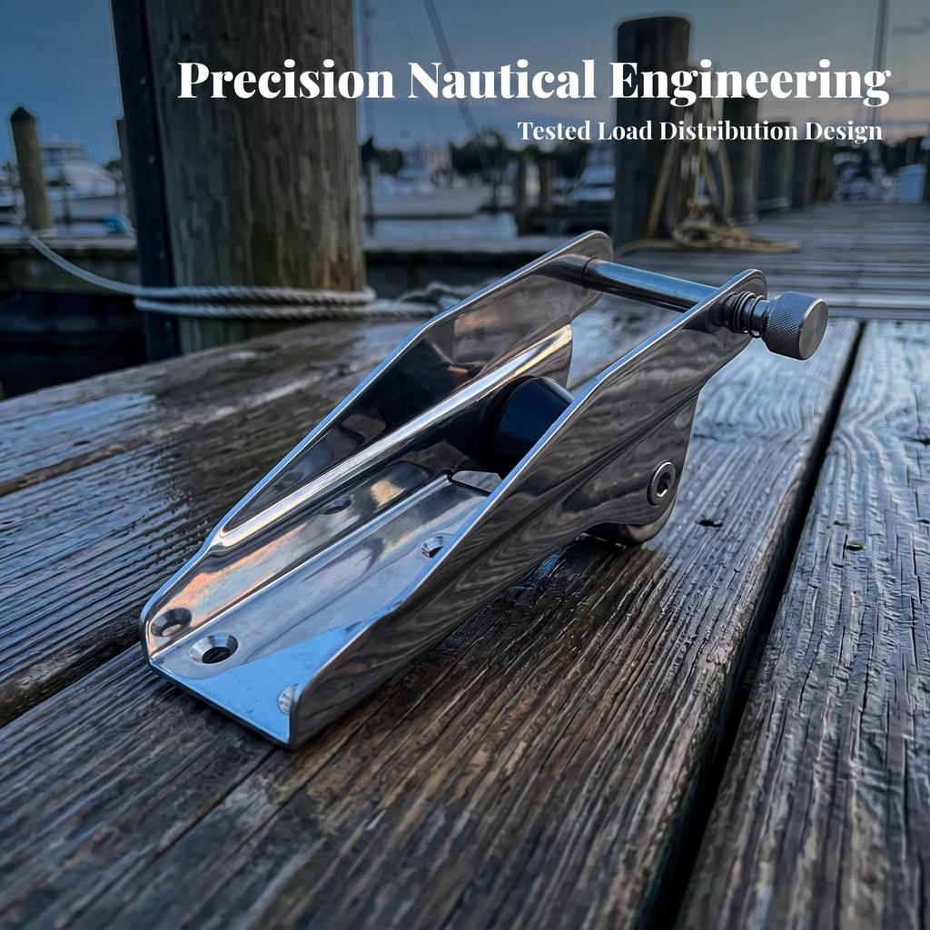 Stainless Steel Anchor Bracket Hinged Hardware Polished for Sailboats, Mariners