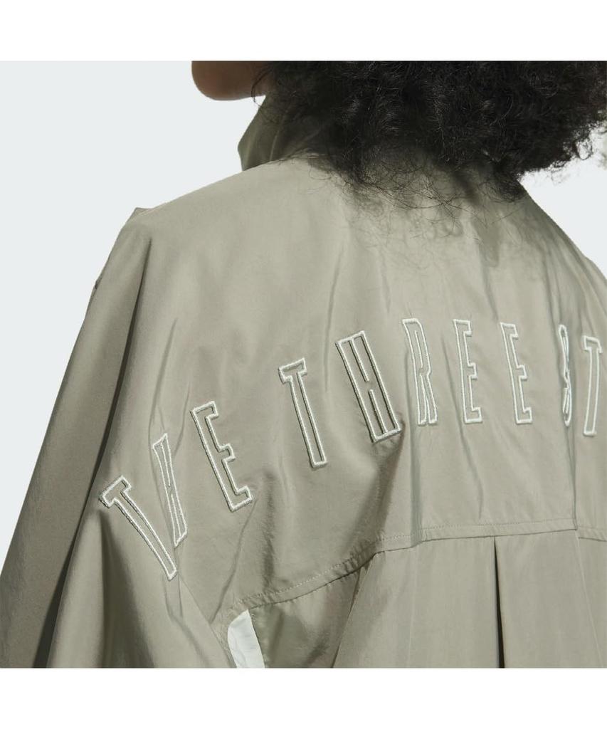 Adidas Jersey Top Word Woven Silver Pebble Medium Jacket, Women's JSY16, (IM8733),