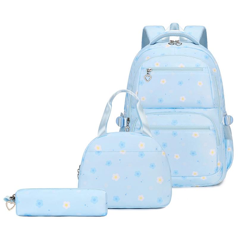 Three-piece schoolbag set for school students female waterproof backpack student backpack