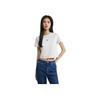 Calvin Klein Letter Print Casual Crew Neck T-Shirt Women Tops Moonlight-White J221837-YAF
