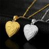 Stainless Steel Heart-Shaped Openable Lock Photo Frame Photo Box Double Heart Gold Pendant Necklace