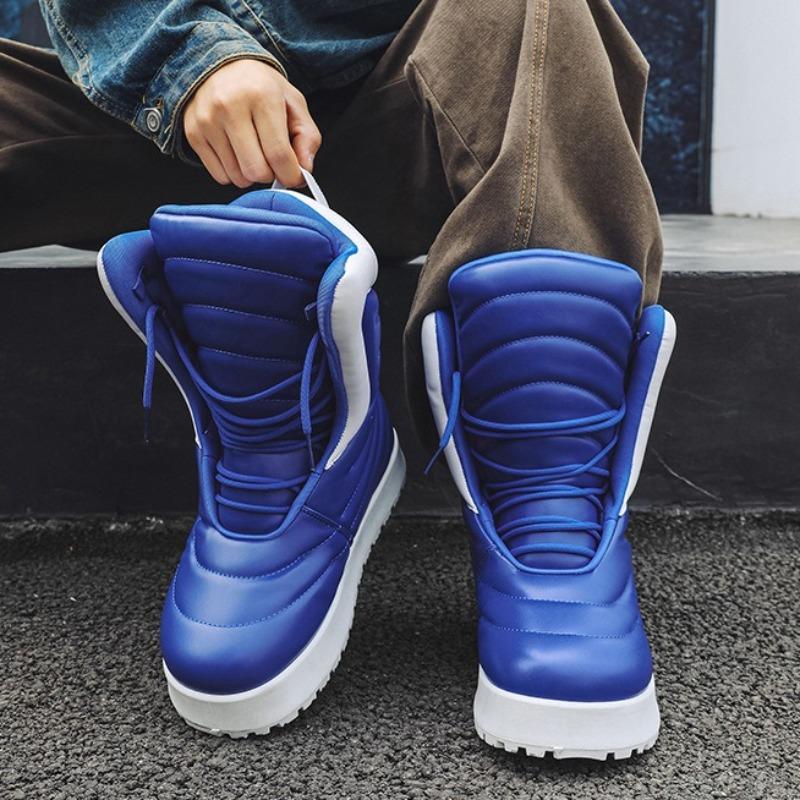 Men's Bread Shoes Winter Warm Piled Thickened Mens Shoes Fashion High-top Men Boots Street Men Tooling Casual Shoes Botas Hombre