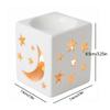 Tea Light Candle Holder Ceramic Oil Burner Hollow Moon Star Design Votive Candle Holders for Home Table Wedding Party Dinner