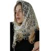 Seethrough Lace Flower Head Scarf Triangle Headwrap Bandanas for Women Daily and Casual Wear Music Festival Headpiece